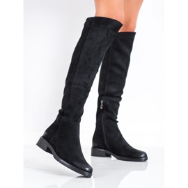 Botas VINCEZA de ante casual negro 1