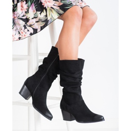 Botas con empeine VINCEZA plisado negro 3
