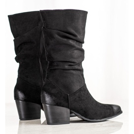 Botas con empeine VINCEZA plisado negro 1