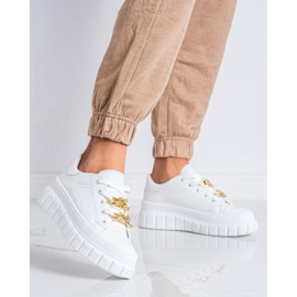 SHELOVET Zapatillas con cadena de moda blanco 4