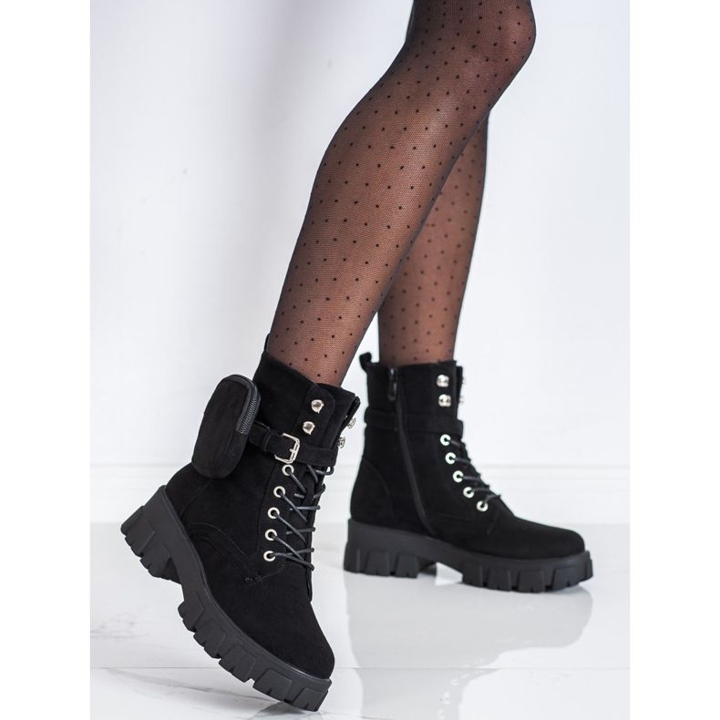 Trabajadores de ante con bolsillo VINCEZA negro 1