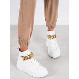 Seastar Zapatillas altas con cadena blanco 3