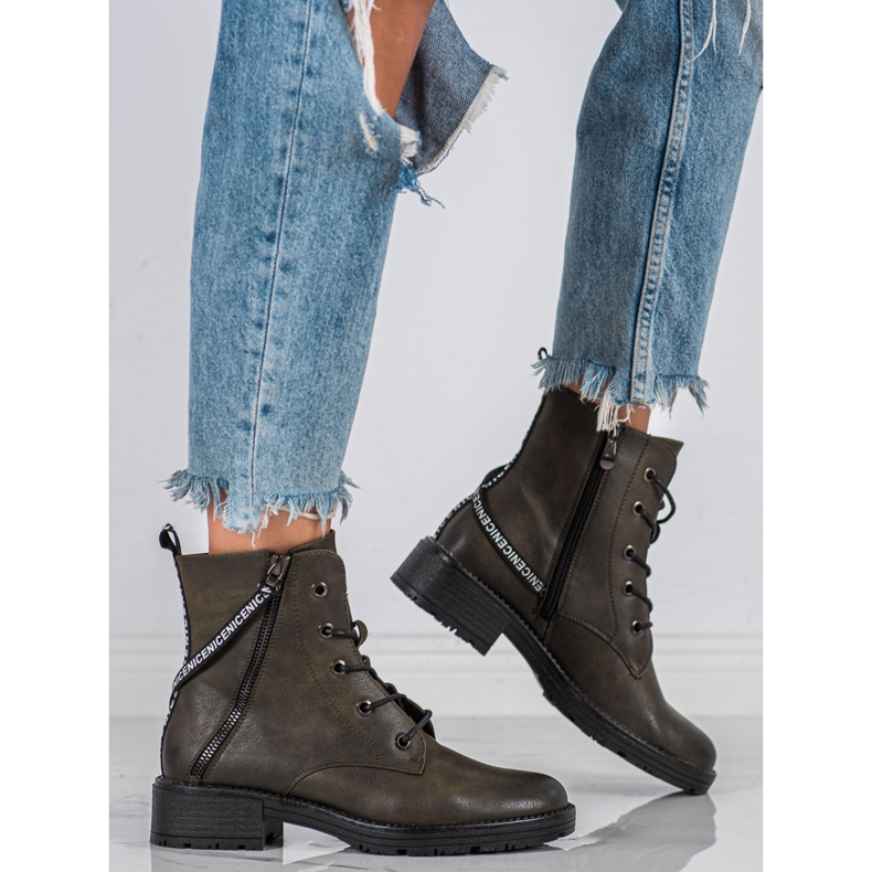 Botas con cinturón Vinceza decorativo verde 1