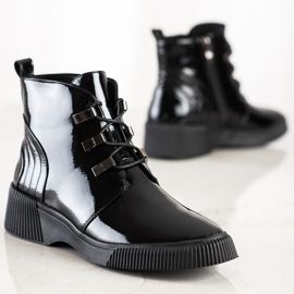 S. BARSKI Botas lacadas en la plataforma S.BARSKI negro 2