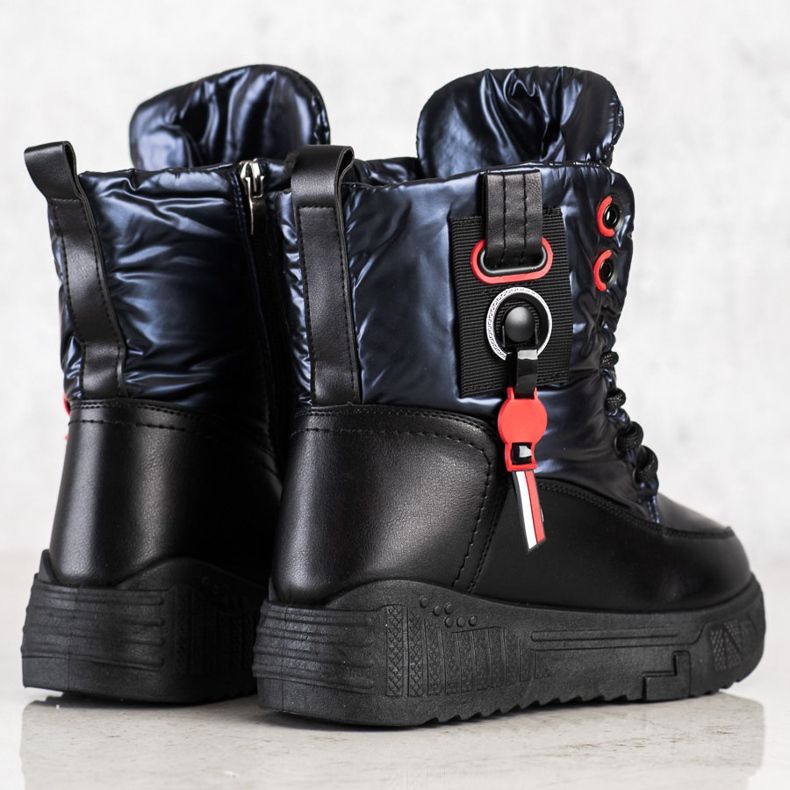 Seastar Botas de nieve cálidas en la plataforma negro azul marino 2