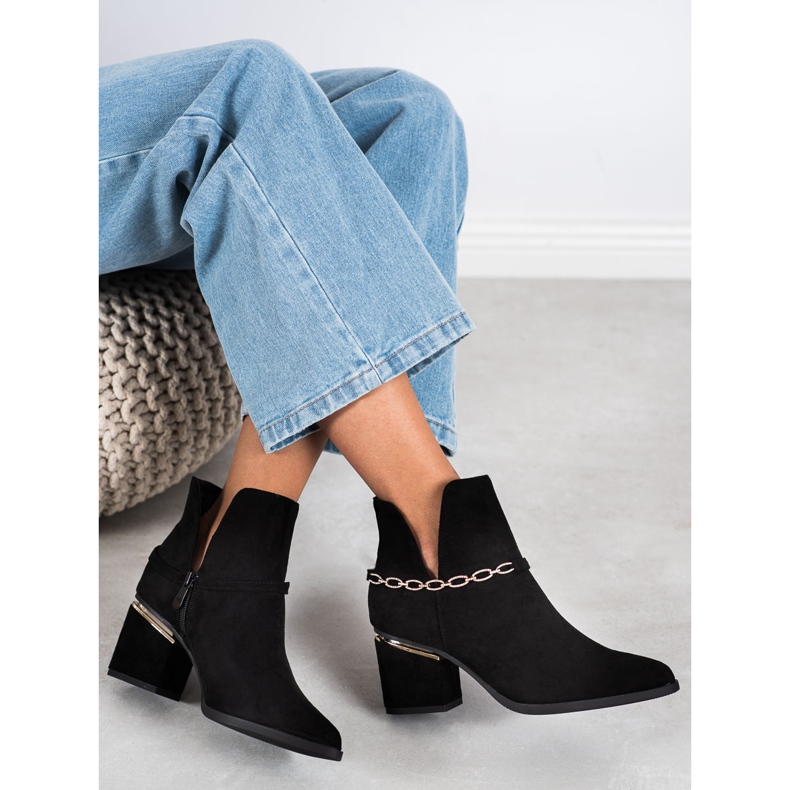 Seastar Botas elegantes con una cadena negro 2 Seastar Botas elegantes con una cadena negro 2