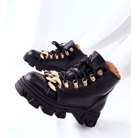 PS1 Botas Warm Trapper para Mujer con Cadena Negra Labri negro 1