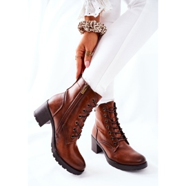 Vinceza Botas cálidas de mujer en el talón Camel Dunaff marrón 3