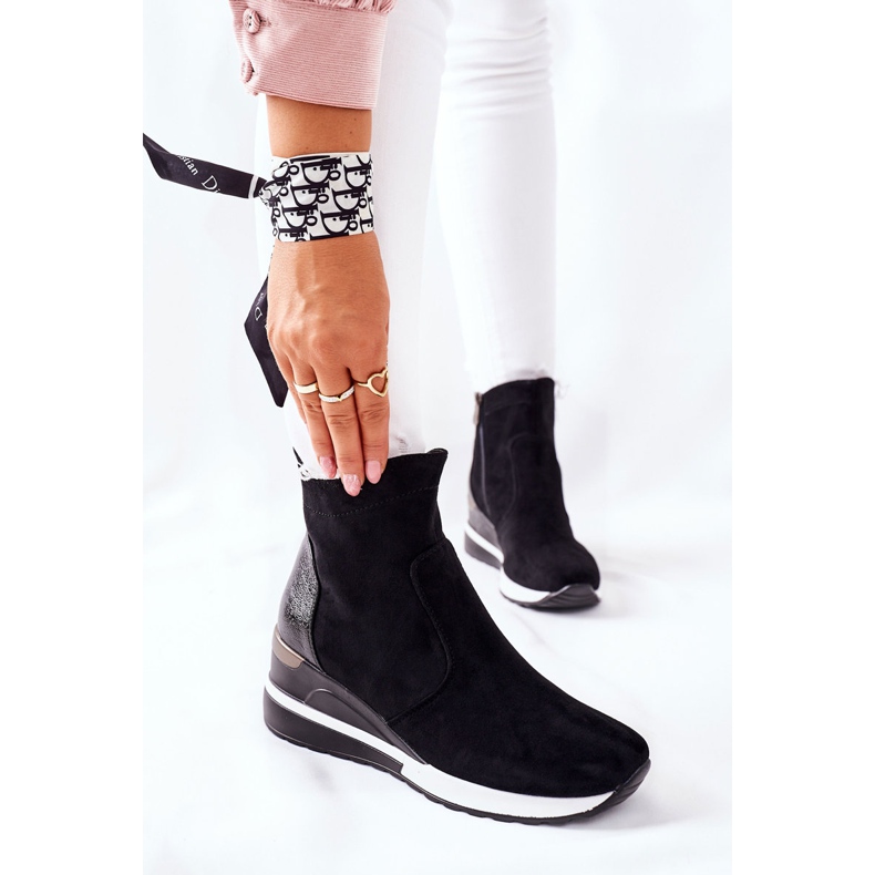 Vinceza Botas de mujer con cuña Black Greenfort negro 1