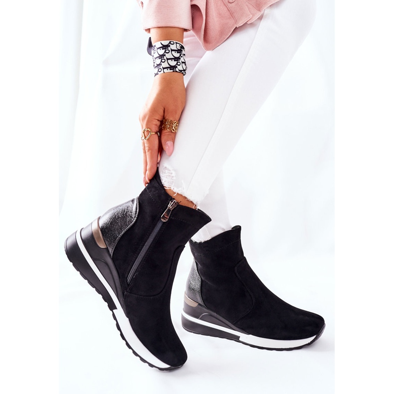 Vinceza Botas de mujer con cuña Black Greenfort negro 2