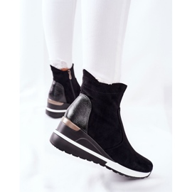 Vinceza Botas de mujer con cuña Black Greenfort negro 5