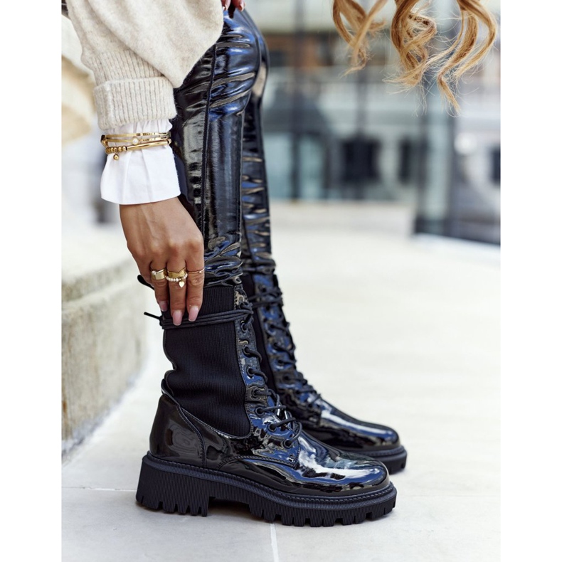 PM1 Botas de Mujer Lacadas Negras Maxine negro 2