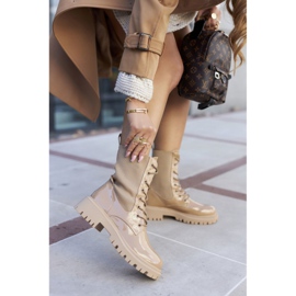 PM1 Botas de Mujer Trabajadoras Lacadas Caqui Maxine marrón 4