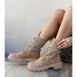 PM1 Botas de Mujer Trabajadoras Lacadas Caqui Maxine marrón 7