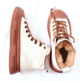 Zapatillas de mujer con aislamiento alto GOE II2N4034 Blanco marrón 7