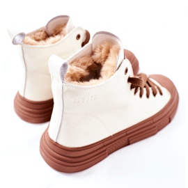 Zapatillas de mujer con aislamiento alto GOE II2N4034 Blanco marrón 8