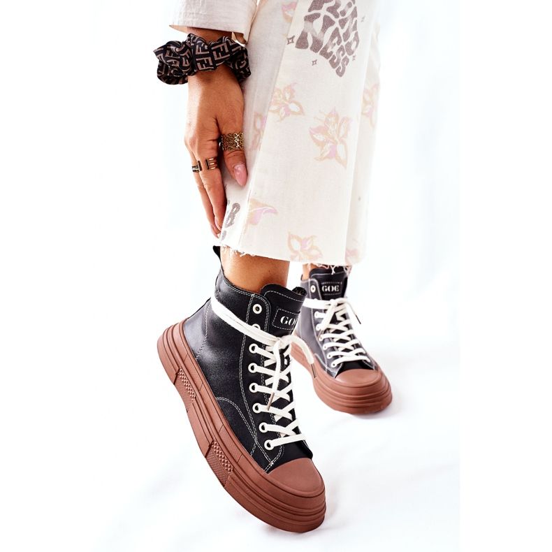 Zapatillas de mujer con aislamiento alto GOE II2N4033 Negro marrón 1