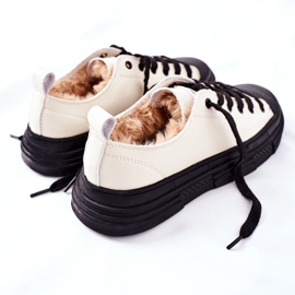 Zapatillas cálidas de mujer GOE II2N4036 Blanco negro 1
