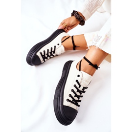 Zapatillas cálidas de mujer GOE II2N4036 Blanco negro 8