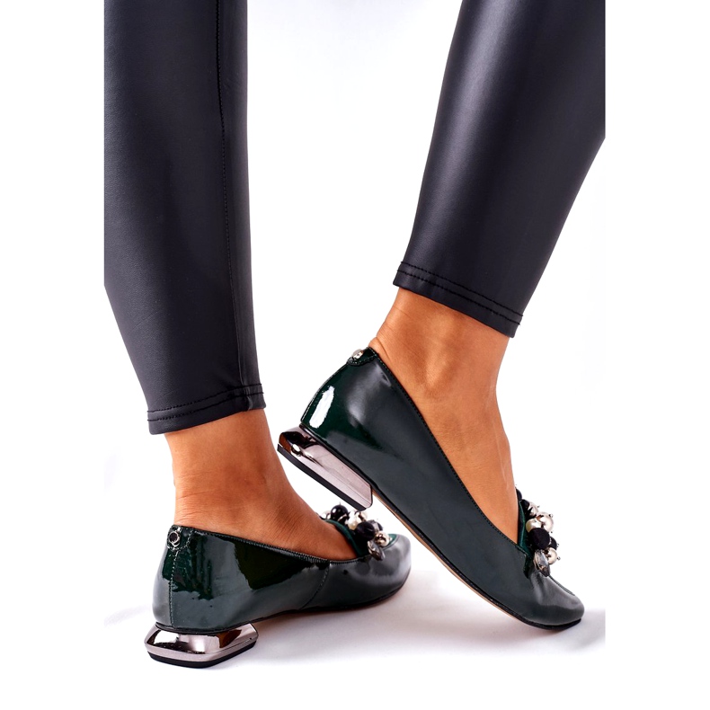 Bailarinas Mujer Laura Messi Cuero Verde 2157 1