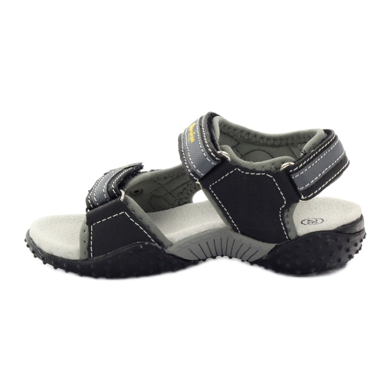 American Club Sandalias de velcro con aplicación de cuero americano 1618 ['amarillo, 'gris', 'negro'] gris 2