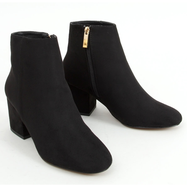 Botas de ante negro de tacón bajo 9K6049-1 Negro 1