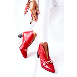 Botas de cuero en un poste Maciejka Red 05262-08 rojo 4