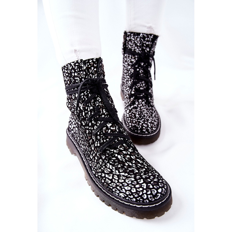 Botas de mujer Glany Workers Maciejka Negro-Blanco 01609-48 1