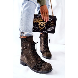 Botas cálidas de piel para mujer Maciejka Olive 03961-24 verde 6