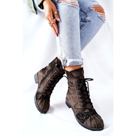 Botas cálidas de piel para mujer Maciejka Olive 03961-24 verde 3