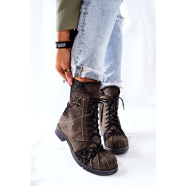 Botas cálidas de piel para mujer Maciejka Olive 03961-24 verde 7