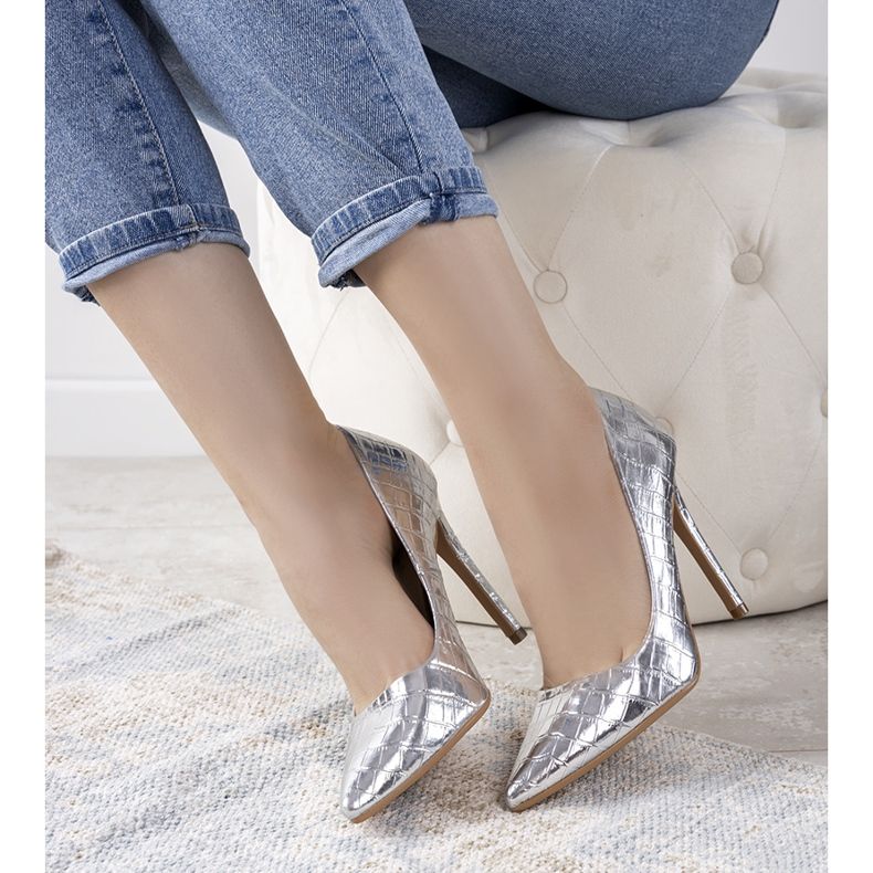 Zapatos plateados con tacón Thrower plata 1 Zapatos plateados con tacón Thrower plata 1