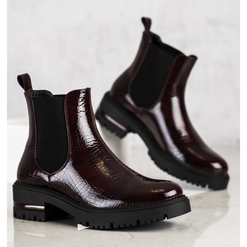 Botines Chelsea Sergio Leone con estampado de serpiente rojo multicolor 1