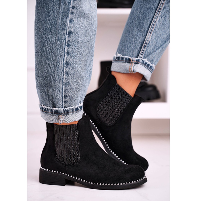 Botines Mujer Jodhpur Boots Suede Black Meagan negro 2