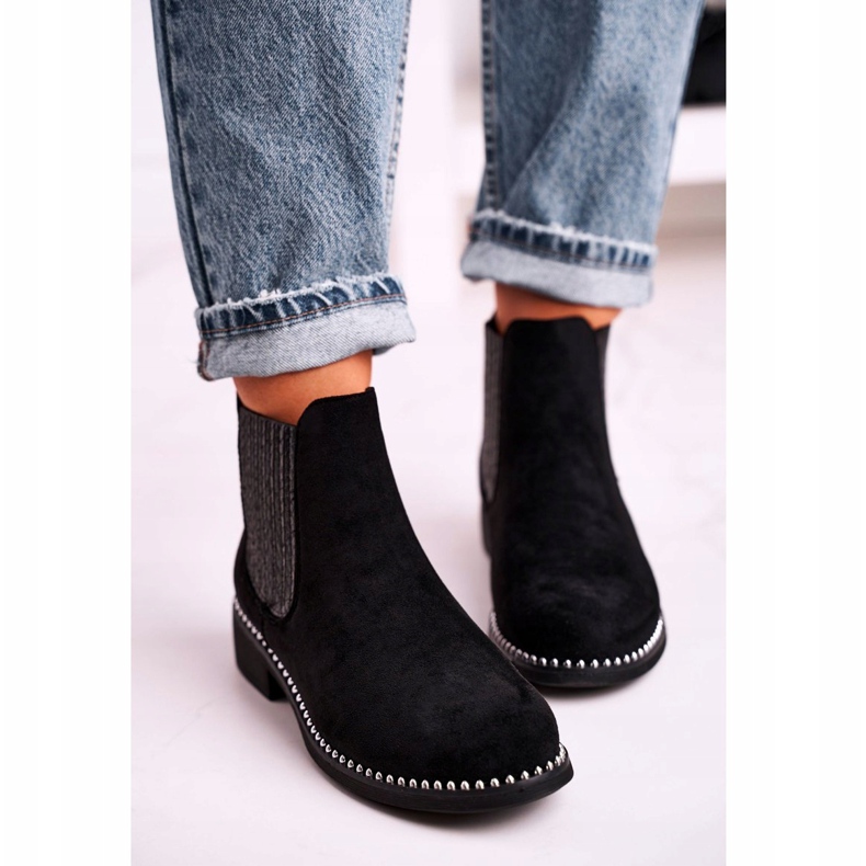 Botines Mujer Jodhpur Boots Suede Black Meagan negro 4