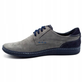 KOMODO Zapatos casual hombre 848 gris azul marino 1