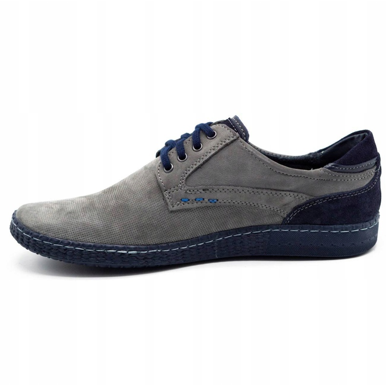 KOMODO Zapatos casual hombre 848 gris azul marino 1