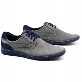 KOMODO Zapatos casual hombre 848 gris azul marino 2