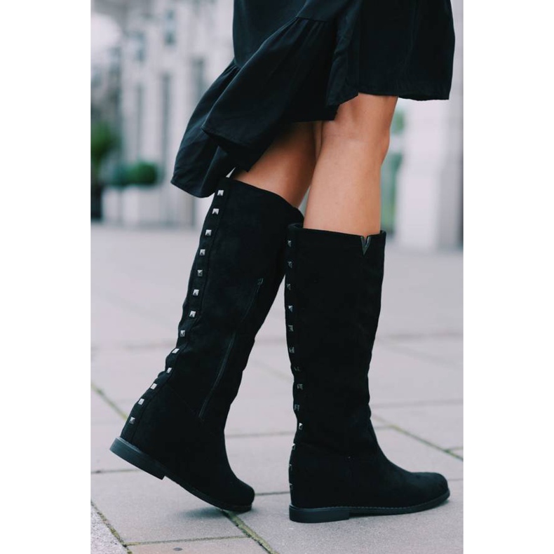 Botas negras en la cuña Nana cubierta negro 1