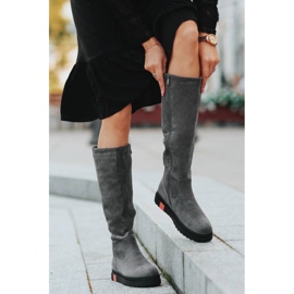 Botas grises en el tacón de cuña Lea 1 Botas grises en el tacón de cuña Lea 1