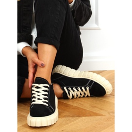Zapatillas negras con suela gruesa 85-737 Negro 4