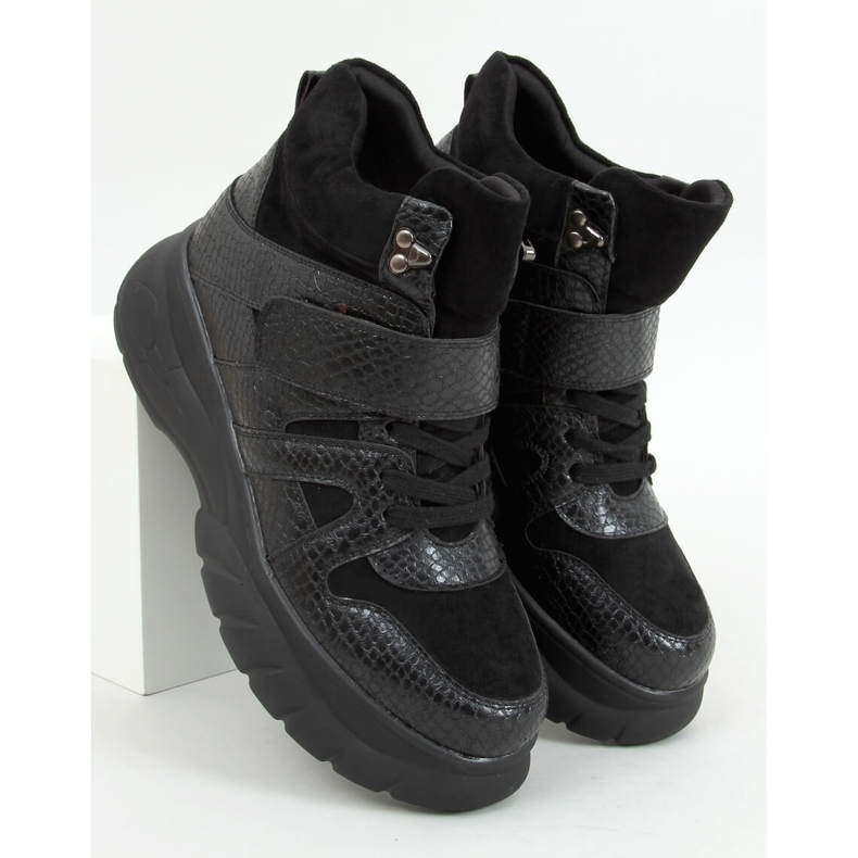 Zapatos de suela alta KL-771 Negro 1