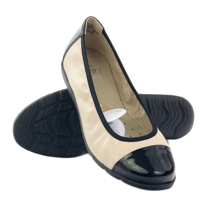 Bailarinas Caprice para mujer 22152 negro marrón 3