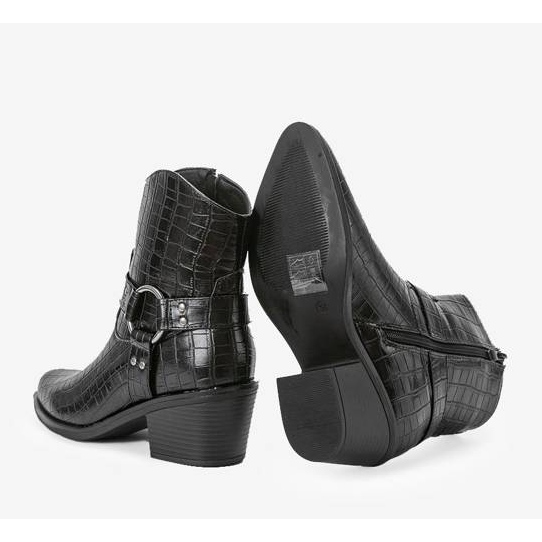 Bota cowboy negra con estampado de cocodrilo Lav negro 1 Bota cowboy negra con estampado de cocodrilo Lav negro 1