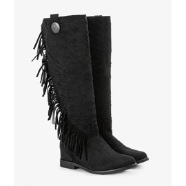 Botas negras con tacón de cuña Hally oculto negro 1