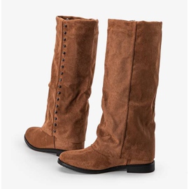Botas camel en el tacón de cuña Colorado marrón 2