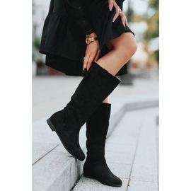 Botas negras en el tacón de cuña de Lean negro 1