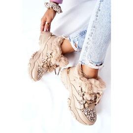 PM1 Calzado deportivo cálido de mujer Khaki Heart Beats caqui 1