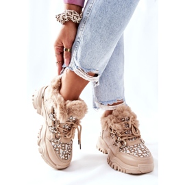 PM1 Calzado deportivo cálido de mujer Khaki Heart Beats caqui 4