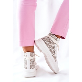 FB3 Zapatillas de deporte de caña alta para mujer con estampado Only You en blanco 4